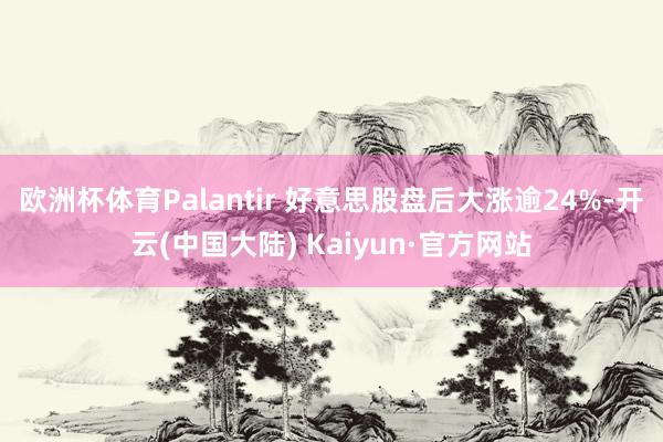 欧洲杯体育Palantir 好意思股盘后大涨逾24%-开云(中国大陆) Kaiyun·官方网站