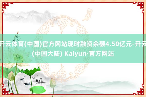 开云体育(中国)官方网站现时融资余额4.50亿元-开云(中国大陆) Kaiyun·官方网站